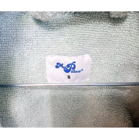 My Pillow Women's S Supima Cotton Pale Green Wrap Robe Belted - Picture 2 of 5